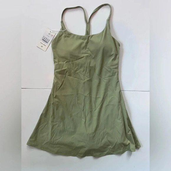 HALARA Dresses & Skirts - NWT HALARA Olive Green Sleeveless Mini Dress with Shorts Women Size XS
